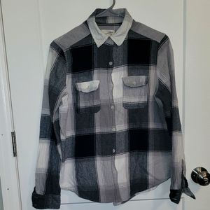 Black/gray plaid flannel